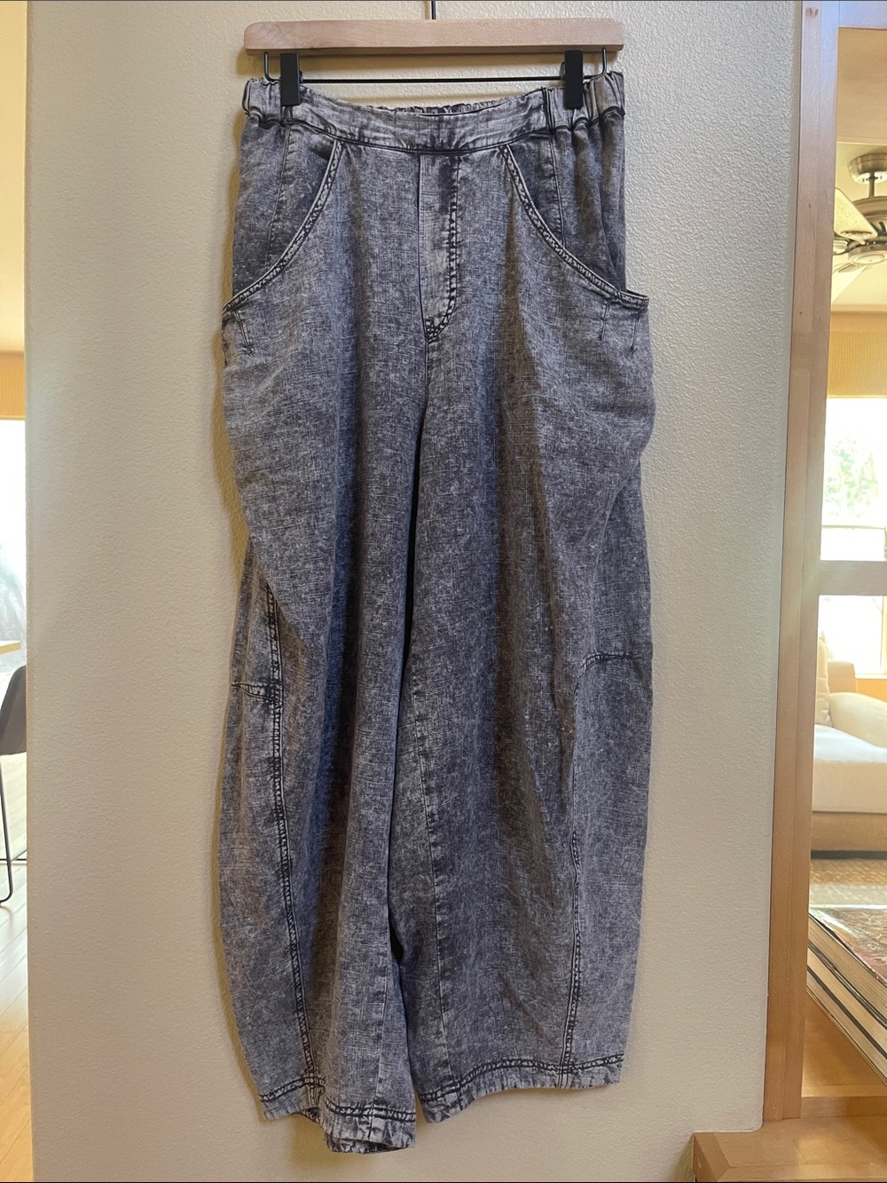 Free People Linen Barrel Pants